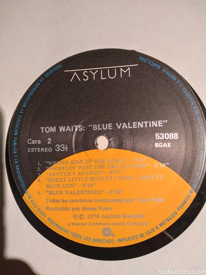 Discos de vinilo: Vinilo - TOM WAITS &rdquo;BLUE VALENTINE&rdquo; ES. - Foto 3