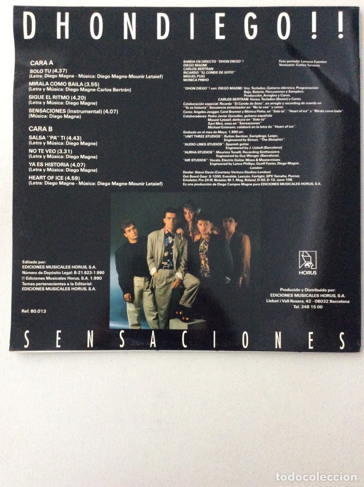 Discos de vinilo: Dhondiego!! Sensaciones. - Foto 2