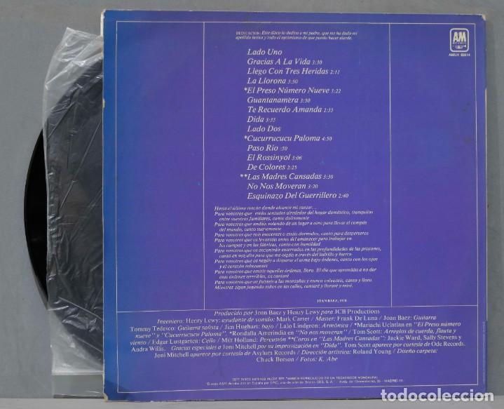 Discos de vinilo: LP. JOAN BAEZ. GRACIAS A LA VIDA - Foto 2