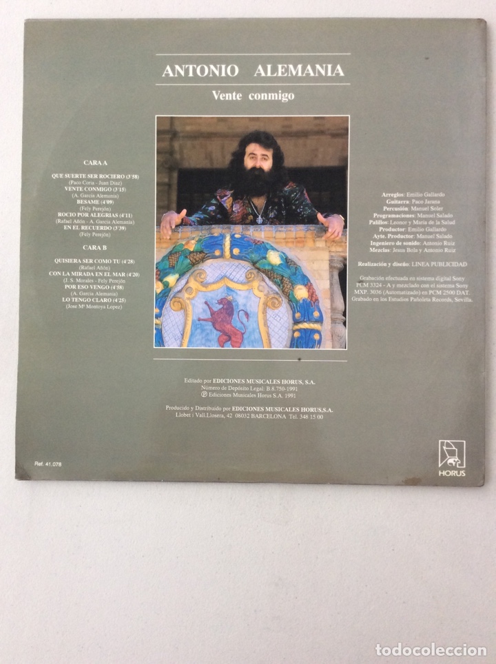 Discos de vinilo: Antonio Alemania. Vente conmigo. - Foto 2