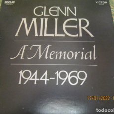 Discos de vinilo: GLENN MILLER - A MEMORIAL 1944-1969 DOBLE LP - EDICION U.S.A. - MONO - GATEFOLD COVER -. Lote 313128523