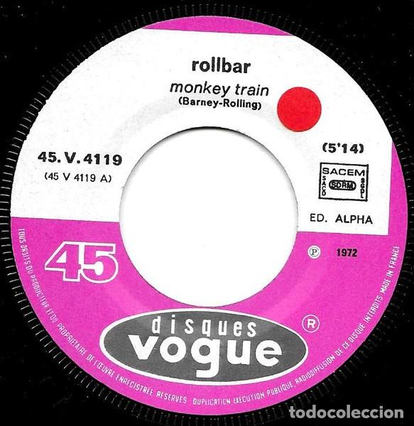 Discos de vinilo: Rollbar &ndash; Monkey Train / Bear Dance-1973-FRANCE-SINGLE - Foto 2