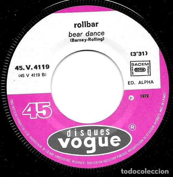 Discos de vinilo: Rollbar &ndash; Monkey Train / Bear Dance-1973-FRANCE-SINGLE - Foto 3