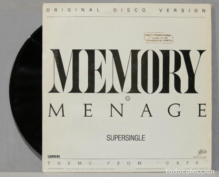 Discos de vinilo: MAXI SINGLE. MEMORY. MENAGE - Foto 2