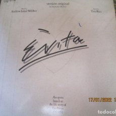 Discos de vinilo: EVITA - OPERA ROCK VERSION ORIGINAL DOBLE LP - ORIGINAL ESPAÑOL - MCA 1977 CON LIBRETO GATEFOLD. Lote 313159888