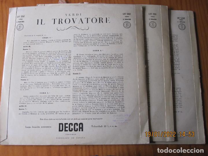 Discos de vinilo: VERDI IL TROVATORE OPERA 3 LPS - Foto 4