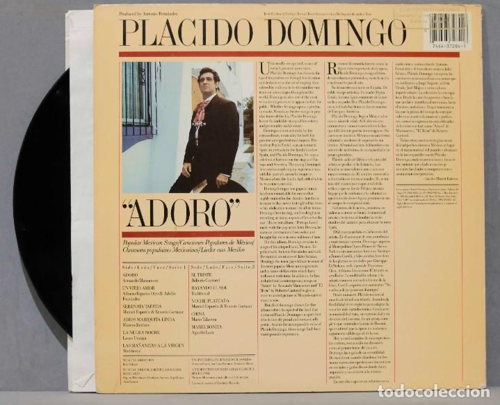 Discos de vinilo: LP. PLACIDO DOMINGO. ADORO - Foto 2