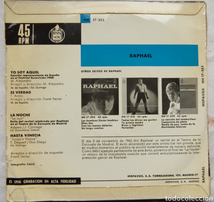 Discos de vinilo: RAPHAEL, 5 vinilos - Foto 4