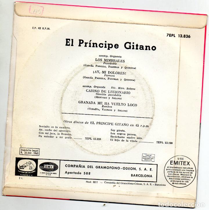 Discos de vinilo: EL PRINCIPE GITANO - LOS MIMBRALES + 3.EP.S - 1962 - Foto 2