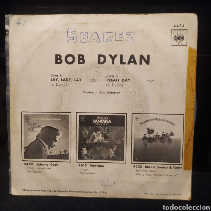 Discos de vinilo: Bob Dylan - Lay Lady Lay 1970 - Foto 2