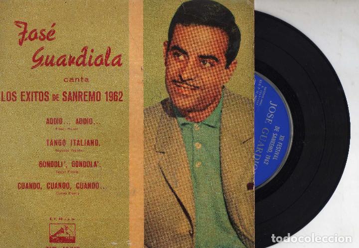 Discos de vinilo: JOSE GUARDIOLA CANTA LOS EXITOS DE SAN REMO 1962 - Foto 1