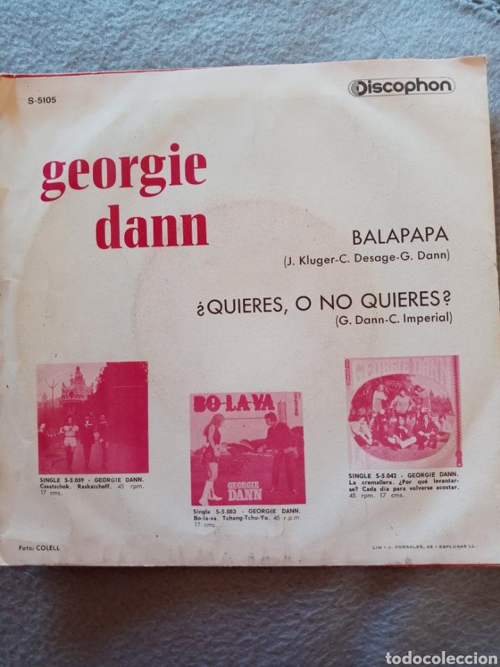 Discos de vinilo: Georgie Dann-balapapa..disco vinilo single - Foto 2