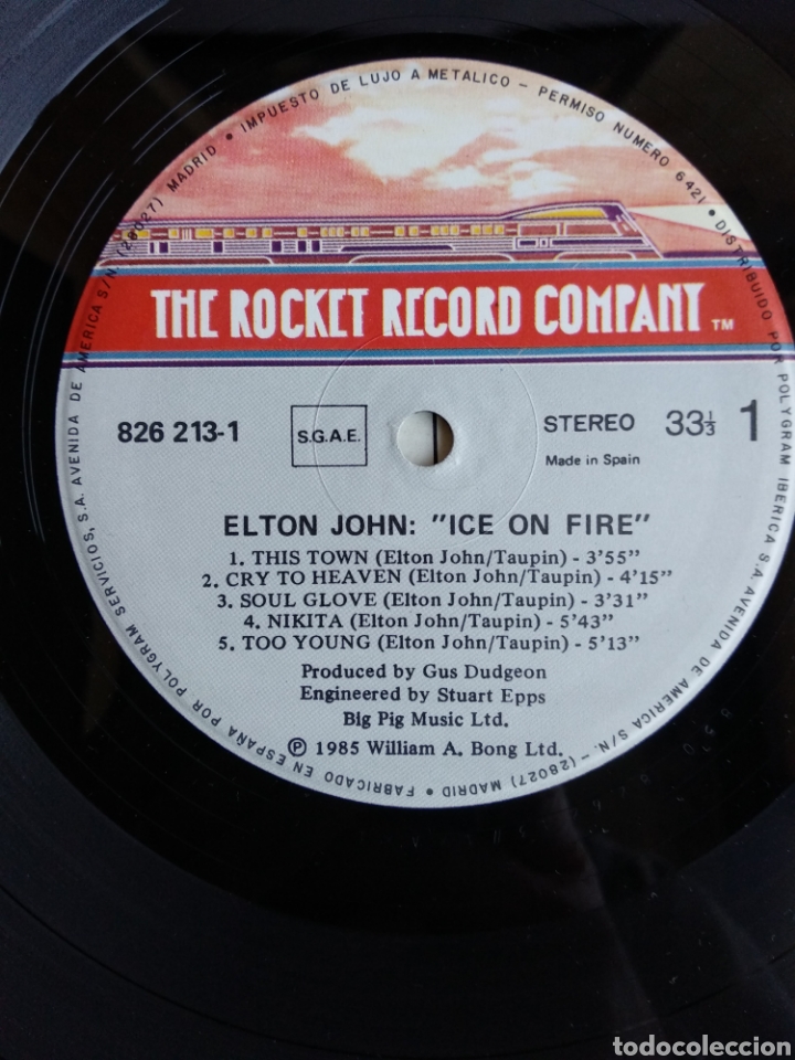 Discos de vinilo: *ELTON JOHN, ICE ON FIRE, POLYGRAM, 1985 LA.4 - Foto 3