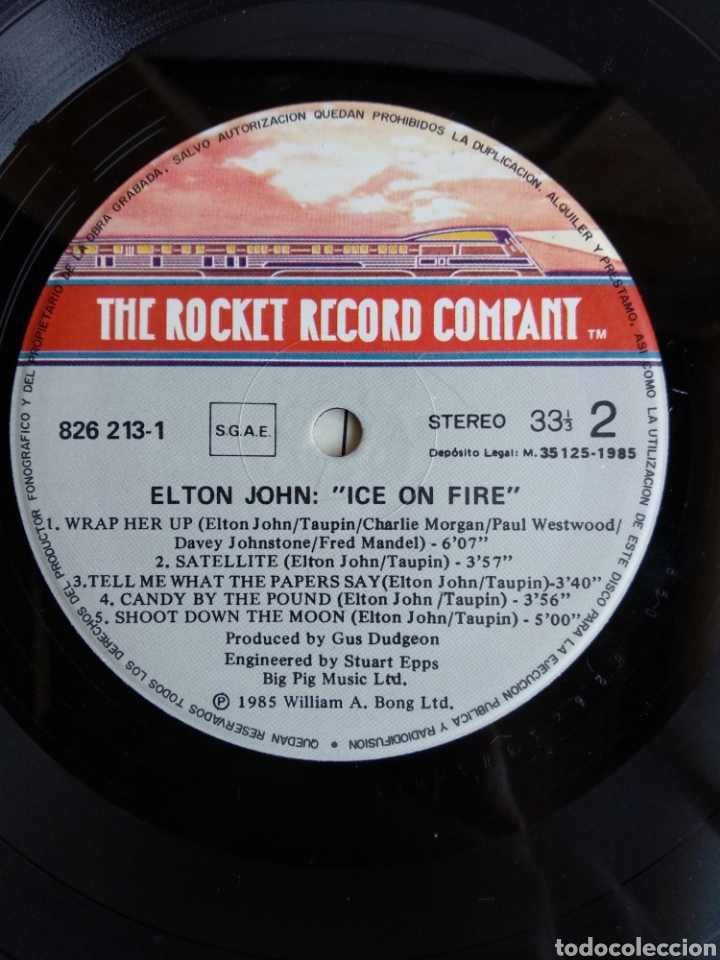 Discos de vinilo: *ELTON JOHN, ICE ON FIRE, POLYGRAM, 1985 LA.4 - Foto 4