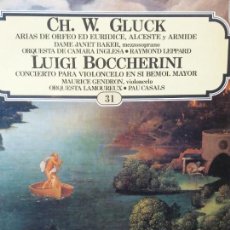 Discos de vinilo: LP. CH. W. GLUCK. ARIAS DE ORFEO ED EURICIDE. LUIGI BOCCHERINI. CONCIERTO PARA VIOLONCELO EN SI BEMO