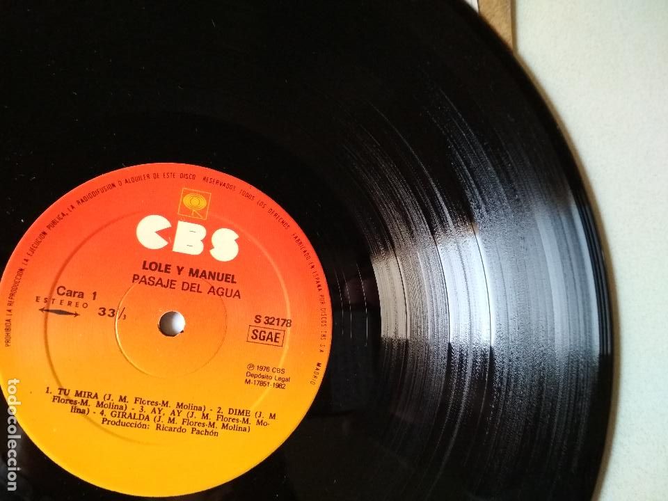 Discos de vinilo: Lole Y Manuel &ndash; pasaje del agua, 1982, cbs - Foto 3