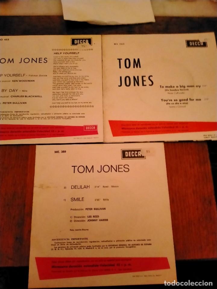 Discos de vinilo: LOTE 3 SINGLES TOM JONES - Foto 2