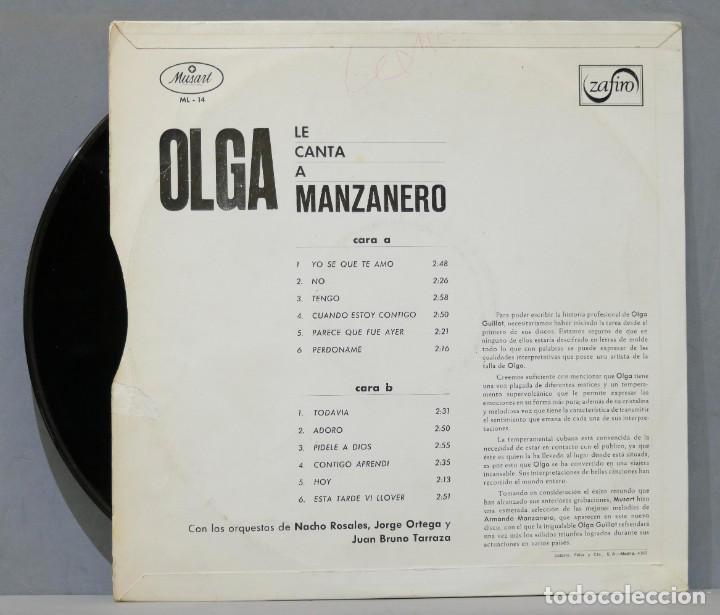 Discos de vinilo: LP. OLGA GUILLOT. interpreta a MANZANERO - Foto 2