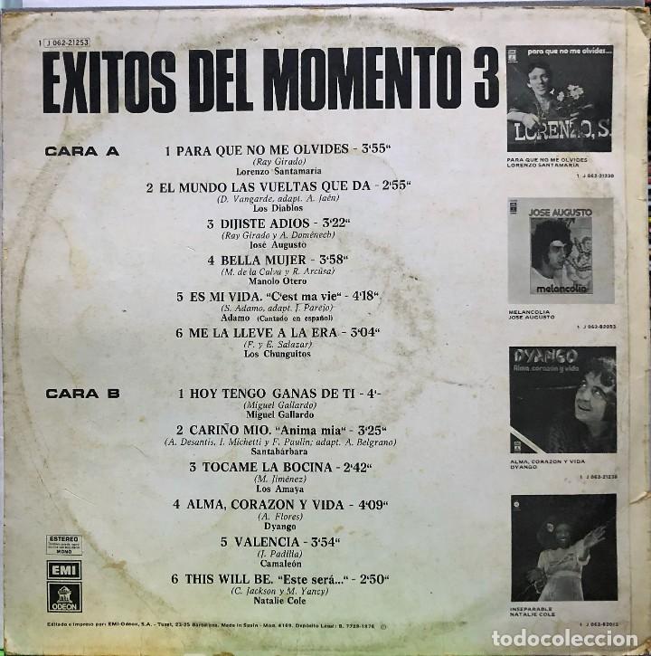 Discos de vinilo: &Eacute;xitos Del Momento 3 - Vinilo , LP, Compilaci&oacute;n, Est&eacute;reo 1976 - Foto 2