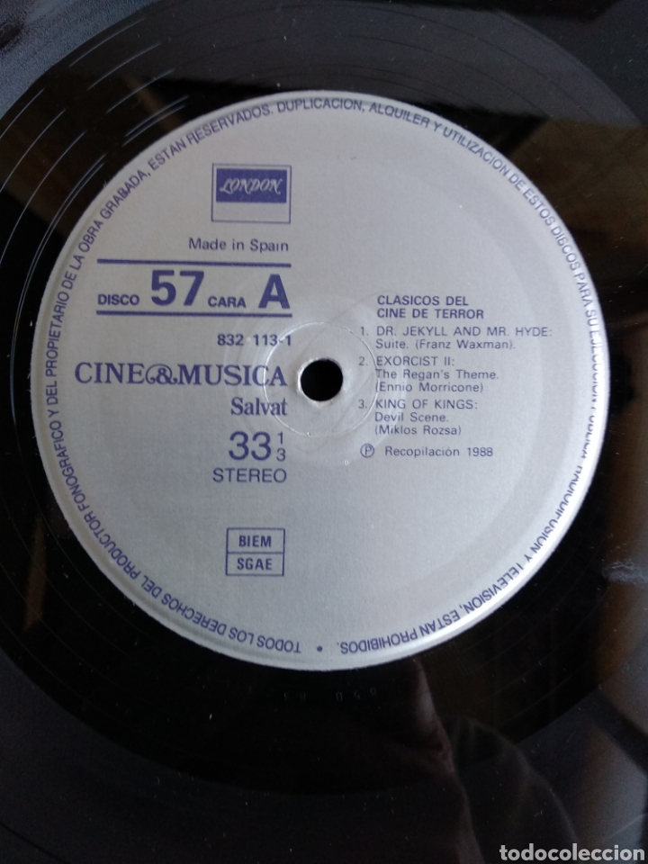 Discos de vinilo: *CLASICOS DEL CINE DE TERROR, POLIGRAM, 1988 A3 - Foto 4