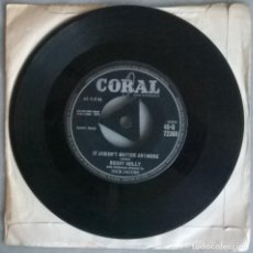 Discos de vinilo: BUDDY HOLLY. RAINING IN MY HEART/ IT DOESN'T MATTER ANYMORE. CORAL, UK 1958 SINGLE. Lote 313918853