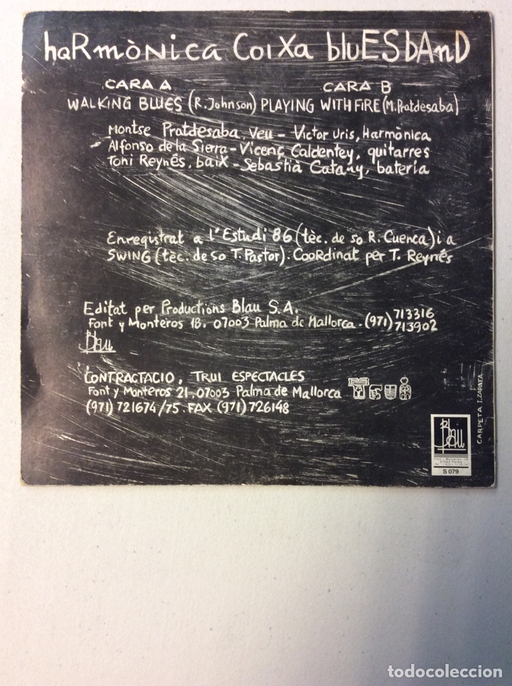 Discos de vinilo: Harm&oacute;nica Coixa Blues Band. Walking lues. PlayIng with fire. - Foto 2