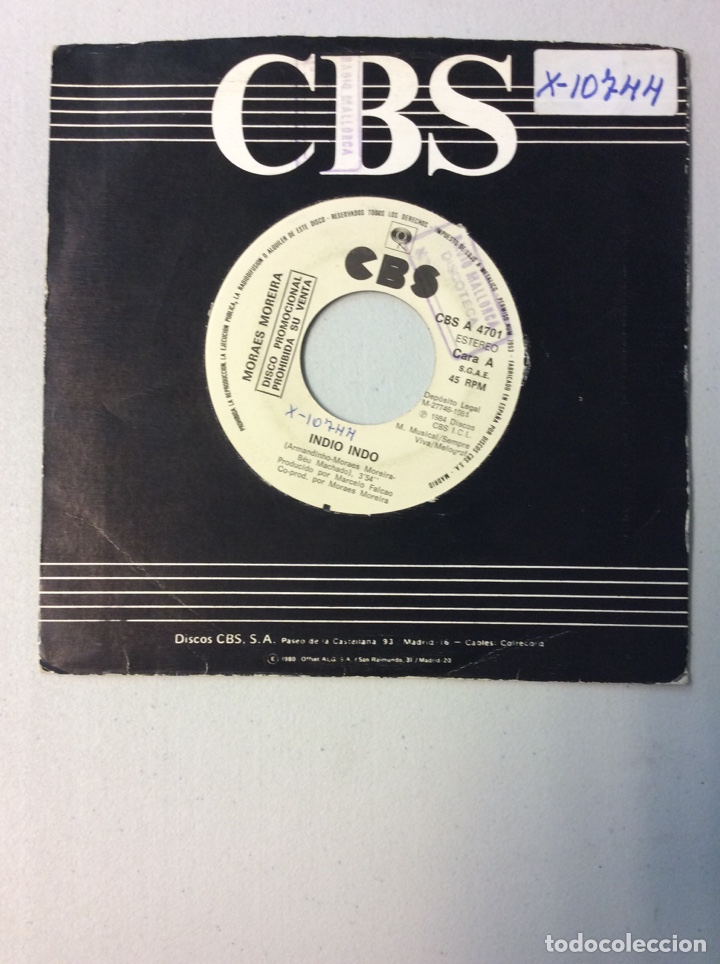 Discos de vinilo: Moraes Moreira. Indio indio. - Foto 1