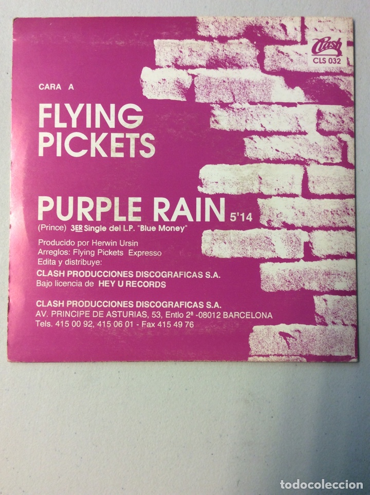 Discos de vinilo: Flying pickets. Purple rain. - Foto 2