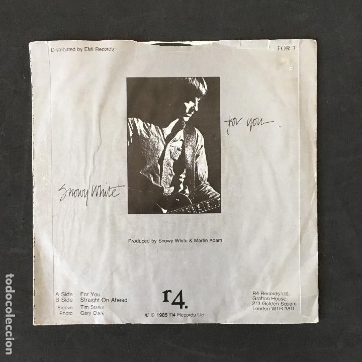 Discos de vinilo: VINILO SINGLE - SNOWWHITE - FOR YOU - EMI 1985 - Foto 2