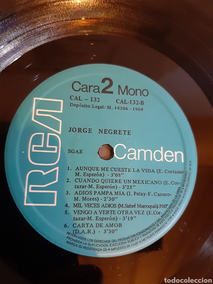 Discos de vinilo: *LP. JORGE NEGRETE. ESPA&Ntilde;A. LX.5 - Foto 3