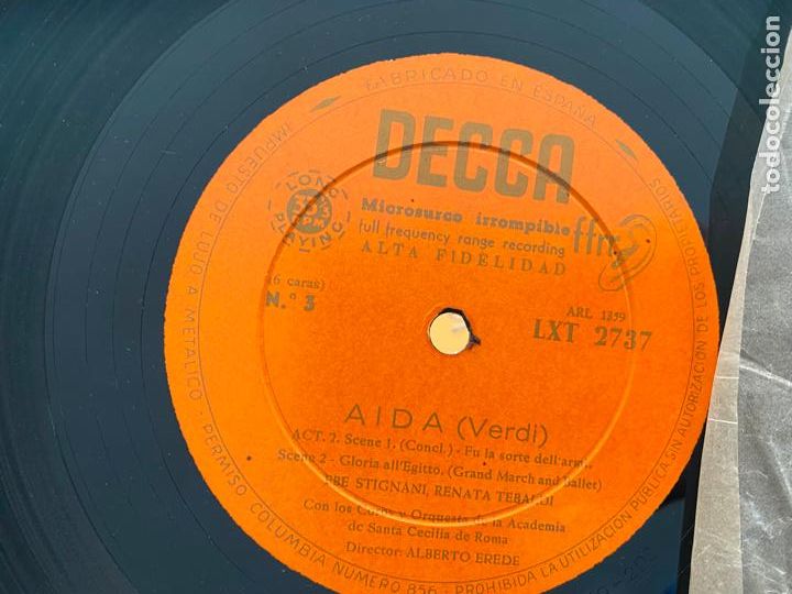 Discos de vinilo: AIDA VERDI CAJA 3 LP (B-34) - Foto 4