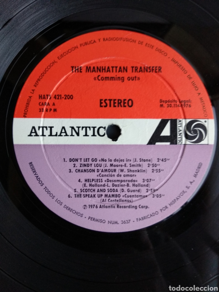 Discos de vinilo: *THE MANHATTAN TRANSFER, COMMING OUT, HISPAVOX, 1976 A2 - Foto 4