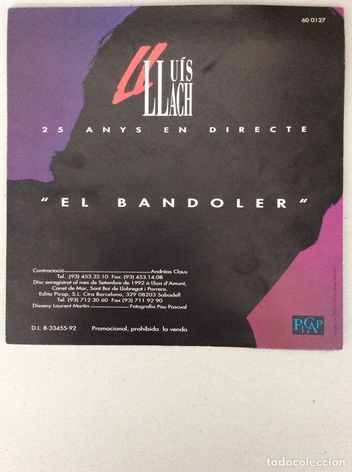 Discos de vinilo: Lluis Llach. Ara. El bandoler. - Foto 2