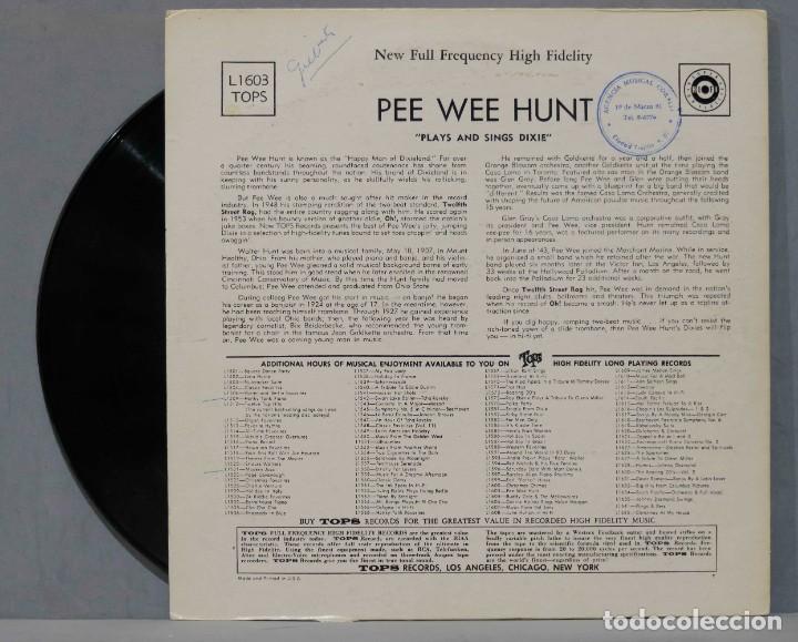 Discos de vinilo: LP. Pee Wee Hunt. Plays And Sings Dixie - Foto 2