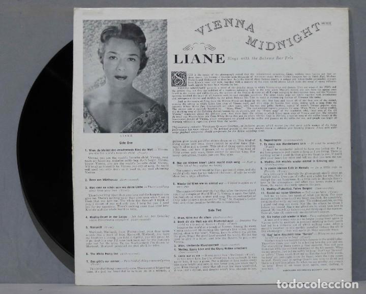 Discos de vinilo: LP. LIANE SINGS VIENNA MIDNIGHT - Foto 2