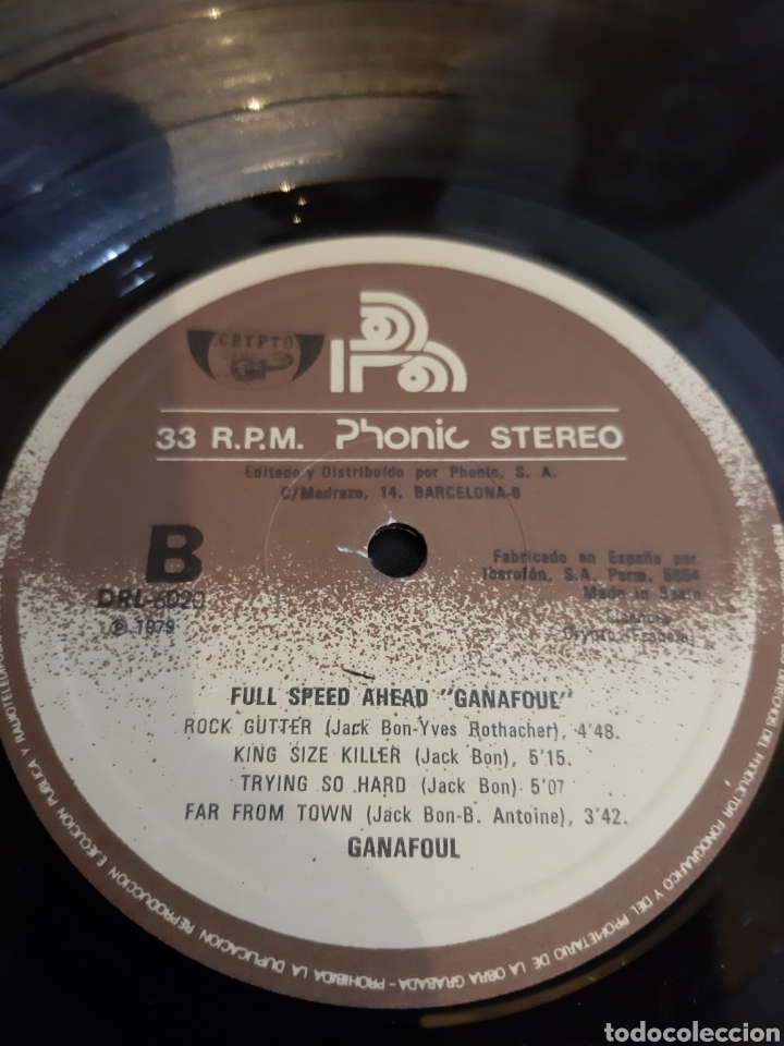 Discos de vinilo: *GANAFOULD. FULL SPEED AHEAD. SPAIN. - Foto 3