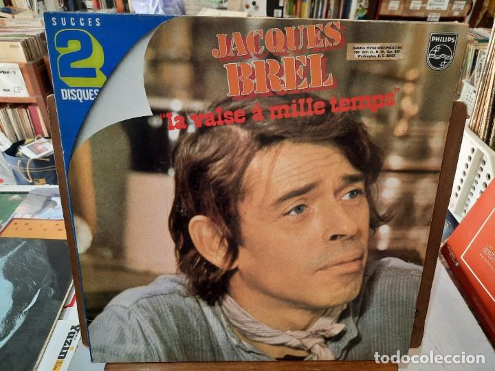 Discos de vinilo: Jacques Brel - La valse &agrave; mille temps - Doble LP. sello Philips - Foto 1