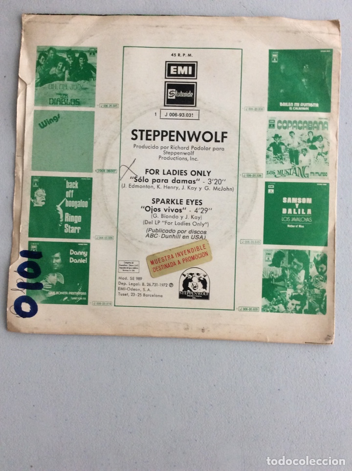 Discos de vinilo: Steppen Wolf. For ladies only. Sparkle eyes. - Foto 2