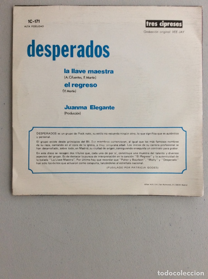 Discos de vinilo: Desperados. La llave maestra. El regreso. - Foto 2