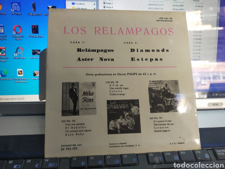 Discos de vinilo: Los rel&aacute;mpagos ep rel&aacute;mpagos + 3 1963 escuchado - Foto 2