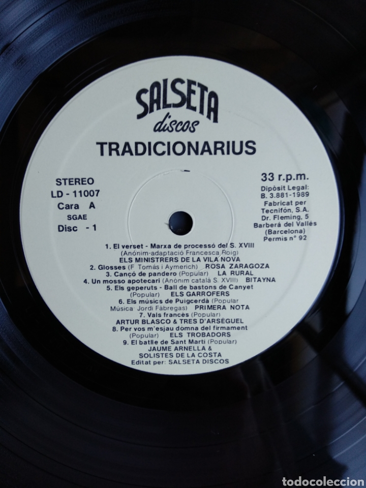 Discos de vinilo: *TRADICIONARIUS, SALSETA DISCOS, 1989 - Foto 4