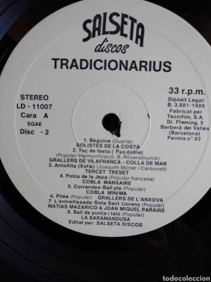 Discos de vinilo: *TRADICIONARIUS, SALSETA DISCOS, 1989 - Foto 6