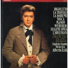 Discos de vinilo: FRANCISCO ARAIZA - RIGOLETTO / LA TRAVIATA / LA BOHEME / TOSCA / MANON - LP 1987 - ED. HOLANDA. Lote 314454633