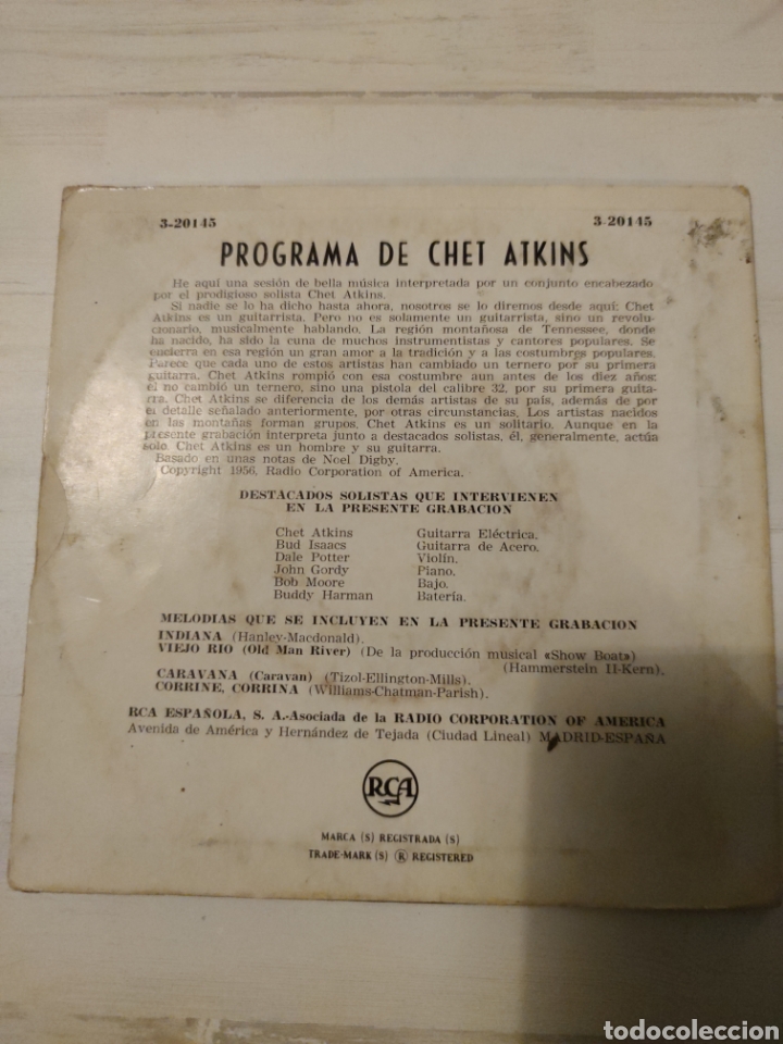Discos de vinilo: Chet atkins - Programa de Chet atkins EP - Foto 2