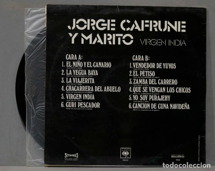 Discos de vinilo: LP. JORGE CAFRUNE Y MARITO. VIRGEN INDIA - Foto 2