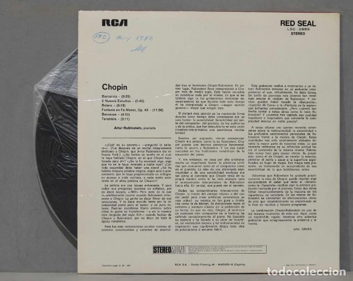 Discos de vinilo: LP. Artur Rubinstein. Chopin - Foto 2