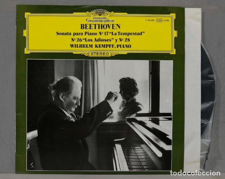 Discos de vinilo: LP. Kempff. Sonata para Piano N&ordm;17 &rdquo;La Tempestad&rdquo; N&ordm;26 &rdquo;Los Adioses&rdquo; y N&ordm;28. BEETHOVEN