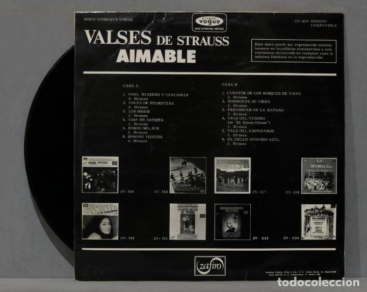 Discos de vinilo: LP. VALSES DE STRAUSS. AIMABLE - Foto 2