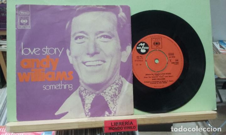 Discos de vinilo: Andy Williams &lrm;&ndash; Love story. CBS, editado en Holanda -- Single - Foto 1