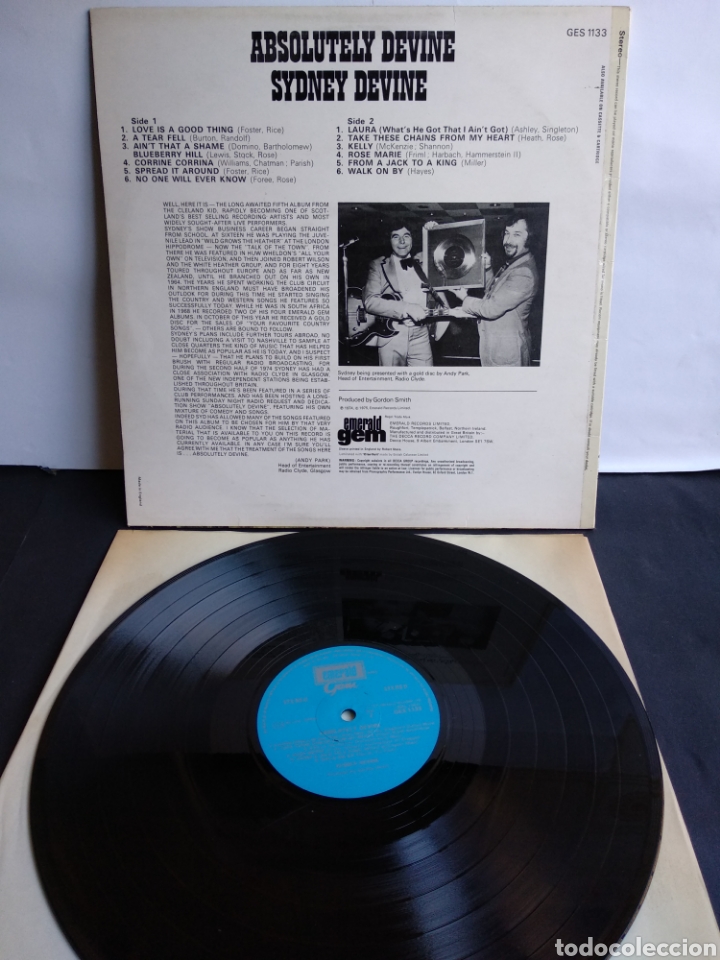 Discos de vinilo: SYDNEY DEVINE, ABSOLUTELY DEVINE, UK, EMERALD, 1975 A3 - Foto 2